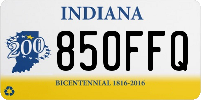 IN license plate 850FFQ