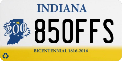 IN license plate 850FFS