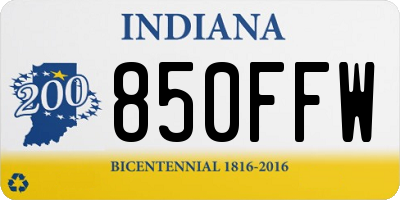 IN license plate 850FFW