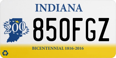 IN license plate 850FGZ