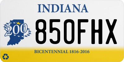 IN license plate 850FHX