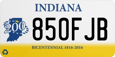IN license plate 850FJB