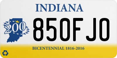 IN license plate 850FJO