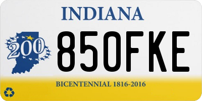 IN license plate 850FKE