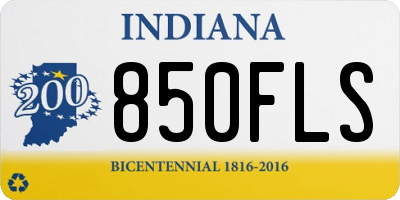 IN license plate 850FLS