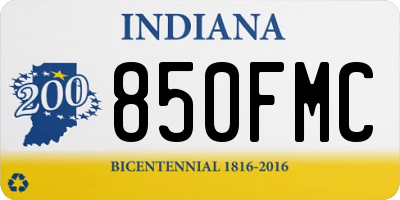 IN license plate 850FMC