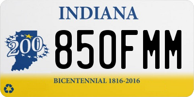 IN license plate 850FMM
