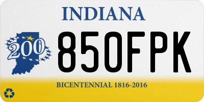 IN license plate 850FPK