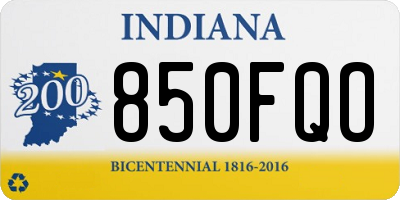 IN license plate 850FQO