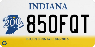 IN license plate 850FQT