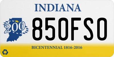 IN license plate 850FSO
