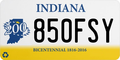 IN license plate 850FSY