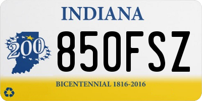 IN license plate 850FSZ