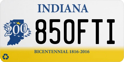 IN license plate 850FTI