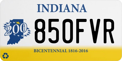 IN license plate 850FVR