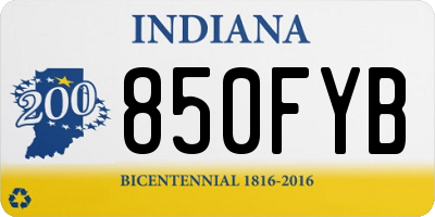 IN license plate 850FYB
