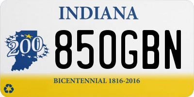 IN license plate 850GBN