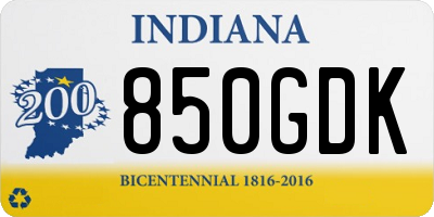 IN license plate 850GDK