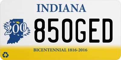 IN license plate 850GED