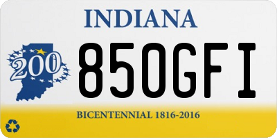 IN license plate 850GFI