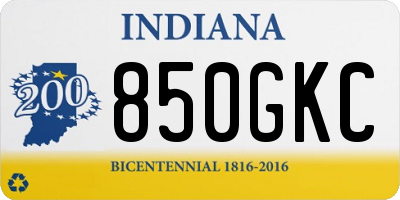 IN license plate 850GKC
