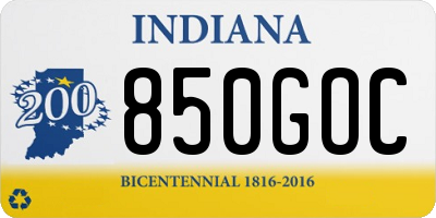 IN license plate 850GOC