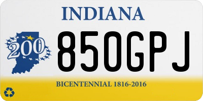 IN license plate 850GPJ