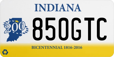 IN license plate 850GTC