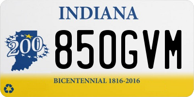IN license plate 850GVM