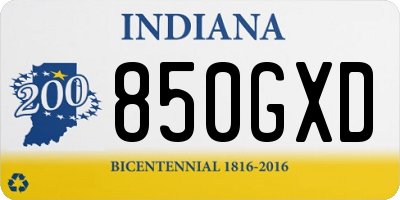 IN license plate 850GXD