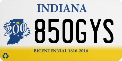 IN license plate 850GYS