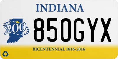 IN license plate 850GYX