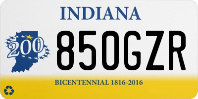 IN license plate 850GZR