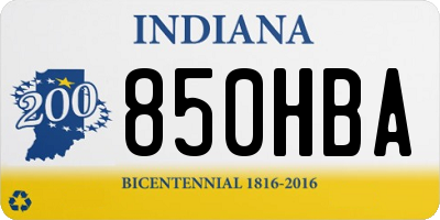IN license plate 850HBA