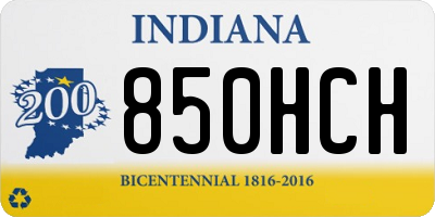 IN license plate 850HCH