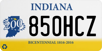 IN license plate 850HCZ