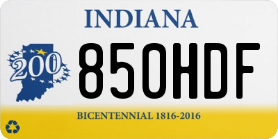 IN license plate 850HDF