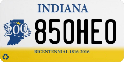 IN license plate 850HEO