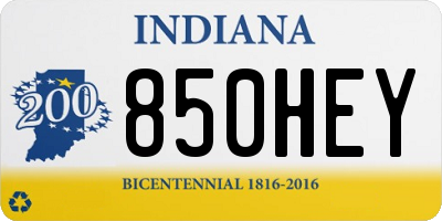 IN license plate 850HEY