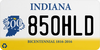 IN license plate 850HLD