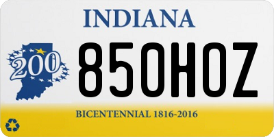 IN license plate 850HOZ