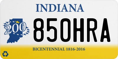 IN license plate 850HRA