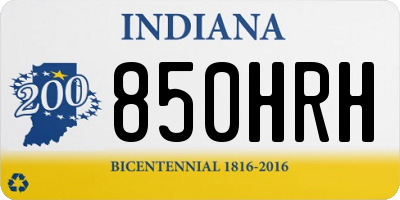 IN license plate 850HRH
