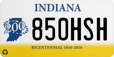 IN license plate 850HSH
