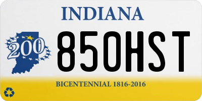 IN license plate 850HST
