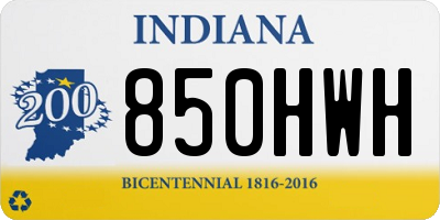 IN license plate 850HWH