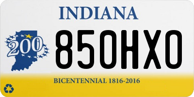 IN license plate 850HXO