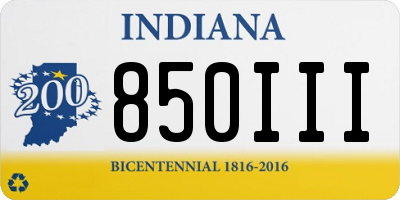 IN license plate 850III
