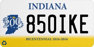 IN license plate 850IKE