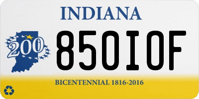 IN license plate 850IOF